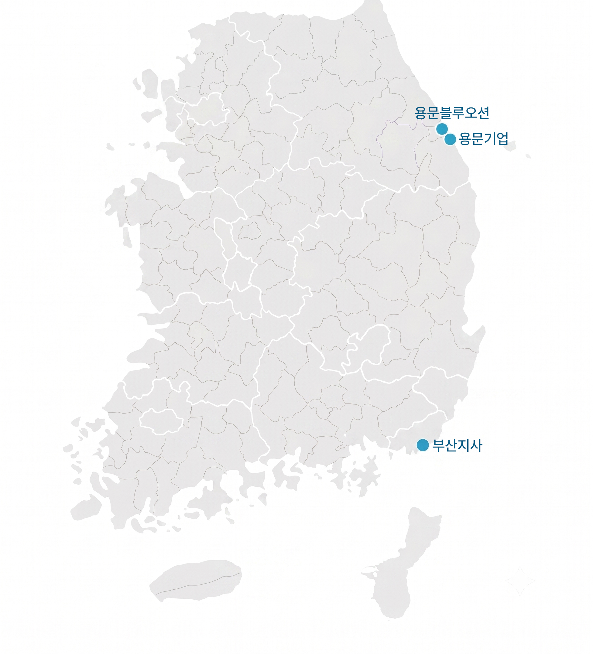 용문(YONGMOON) 전국 사업장 분포 지도